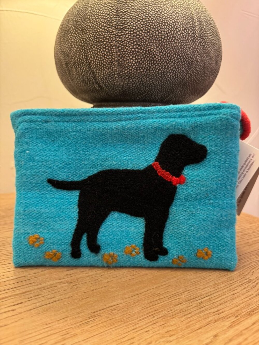 🐾 Sundance Jenny Krauss Wool Labrador Zippered Pouch – Artisan Crafted